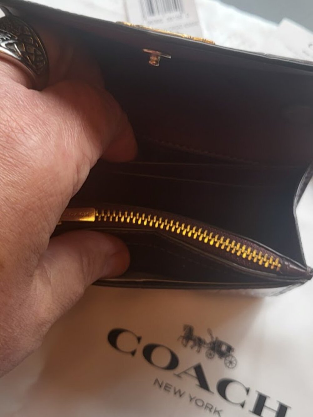 Coach Mini Envelope Wallet With Strap Style #CU175 With Coach Dust Bag - Picture 11 of 13